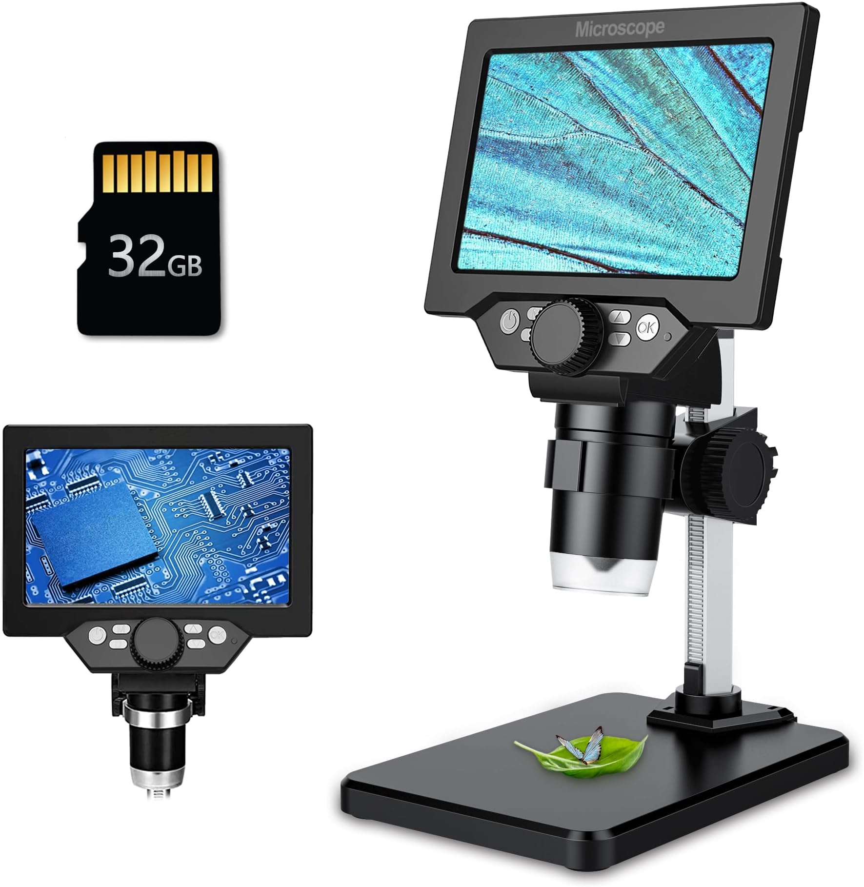 Compound Binocular Microscope - 40X to 2000X Magnification, High-Resolution Glass Optics, LED Light, Black, Ideal for Lab, School & Home Education with Slides Set，Purple