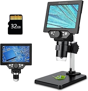 LCD Digital Microscope,5.5 Inch 1080P 10 Megapixels,1-1000X Magnification Zoom Wireless USB Stereo Microscope Camera,10MP Camera Video Recorder with HD Screen