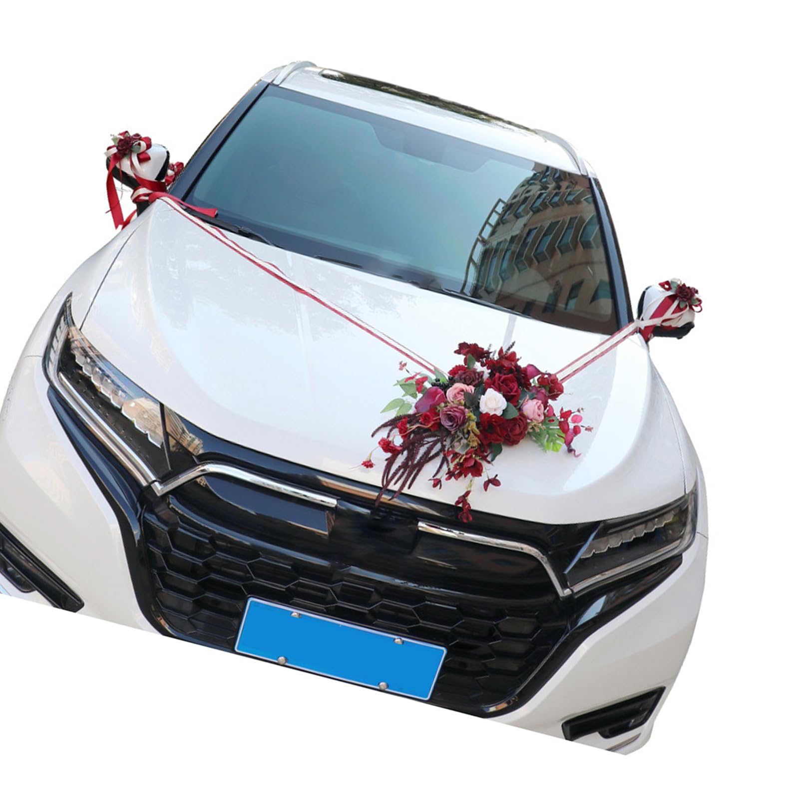 HDOYTXXM 7Pieces Artificial Flower for Wedding Car Decorations Rearview Doorknob Flower Decors for Car Layout Ceremony Decors