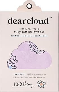 dearcloud Keith Haring Satin Pillowcase - Hypoallergenic Pillowcase for Hair & Skin Care (Daisy Doze)