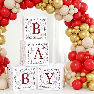 Vicenpal Special Delivery Pizza Baby Shower Boxes with Letters for Baby Shower Decorations Italian Pizza Gender Reveal Decoration Photo Prop Set of 4 Birthday Party Favors