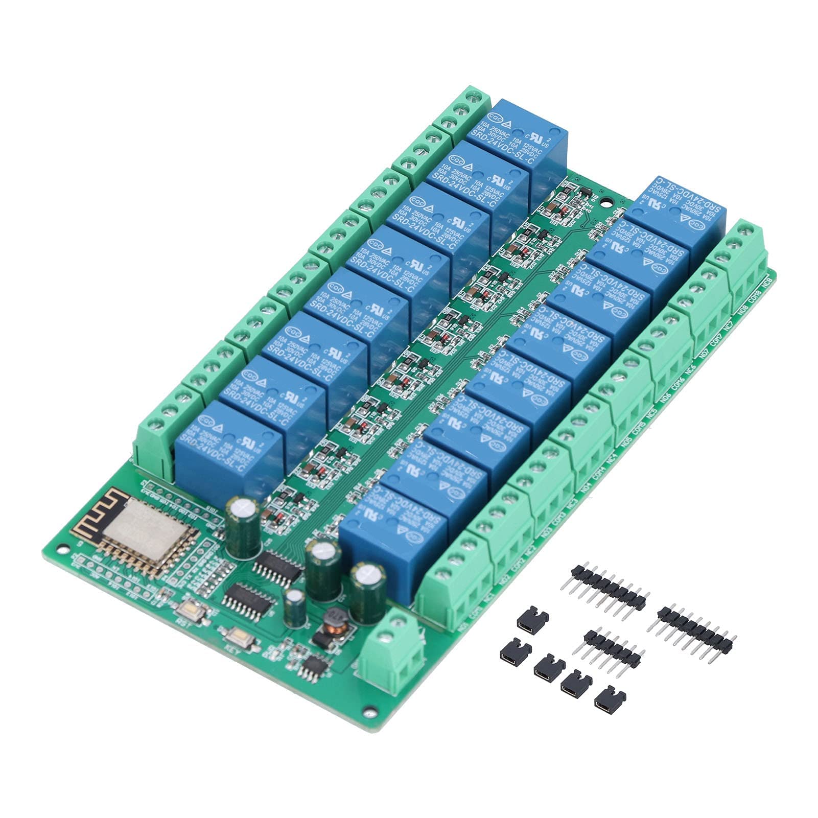 Modulo Relè Scheda di Sviluppo del Telecomando WiFi a 16 Canali DC 24V per lo Sviluppo Secondario ESP8266 Apprendimento del Controllo Wireless della Casa Intelligente