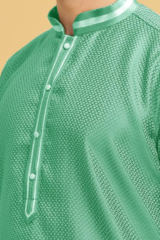 Image of BE ACTIVE Cotton Jacquard Blend Kurta for Men | Traditional and Elegant Design | Full Sleeve Kurta