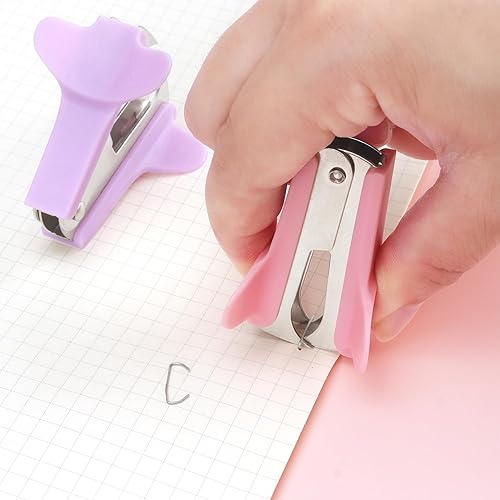 Miniatura 6 de ZZTX 3 unidades de herramienta de extracción de grapas para la escuela, oficina, hogar, paquete de 3 (rosa, azul, morado)
