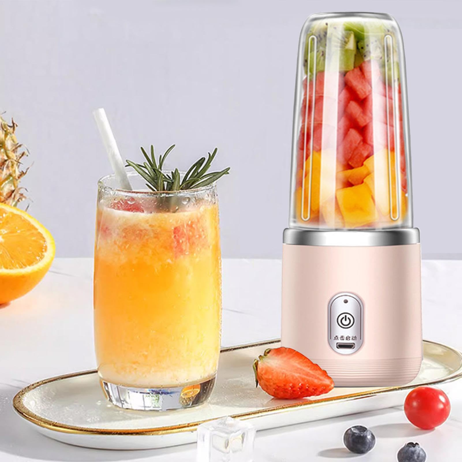 Mixeur Portable Rechargeable - Voyage Avec 6 Lames - Blender Cup Usb Rechargeable Pour Salle