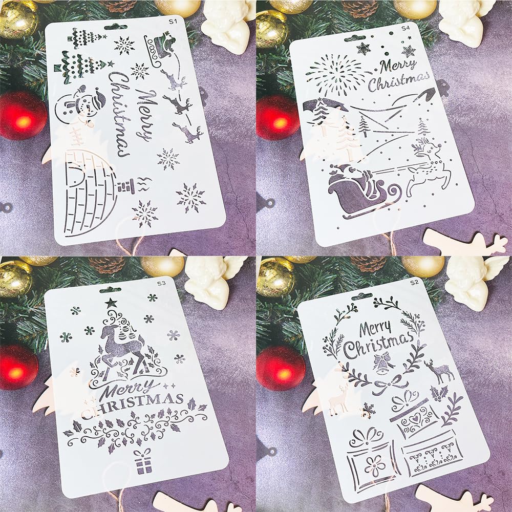 24 Stuks Kerst Sjablonen Template Herbruikbare Plastic Kerst