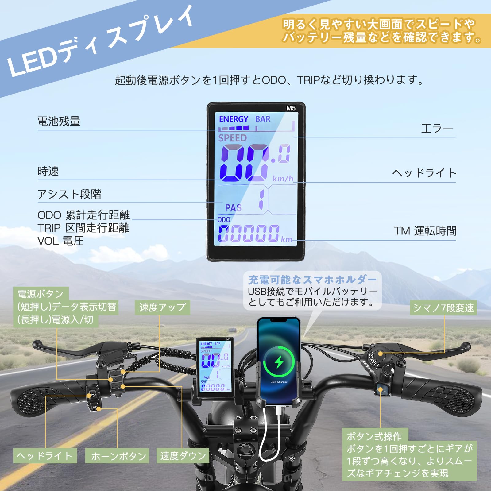 Amazon | Houpet 電動アシスト自転車 500Wモーター 20インチ