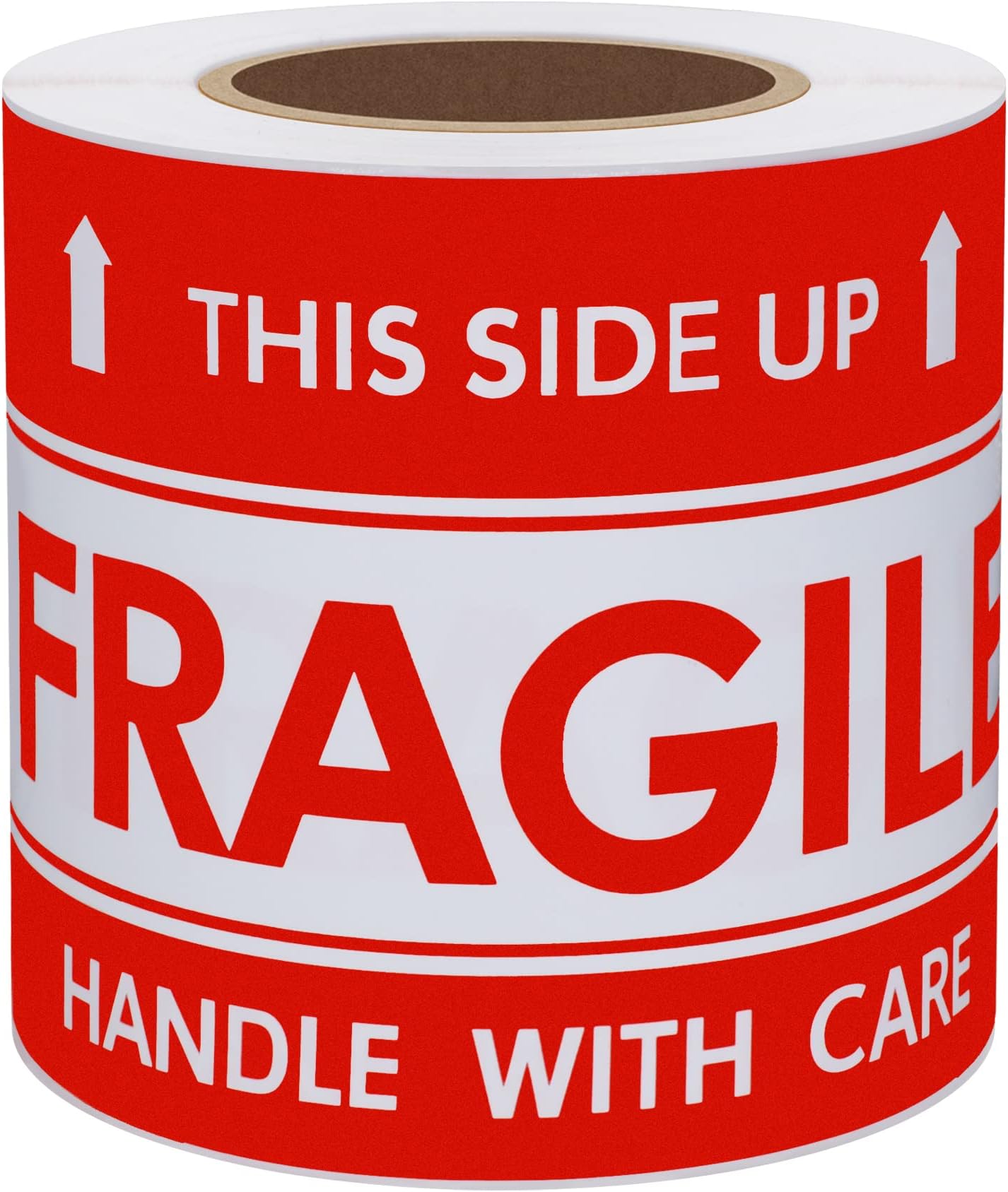This Side Up Fragile Stickers 3x5 inch Handle with Care Shipping and Packing Warning Adhesive Label 100 Per Roll (3x5 inch)