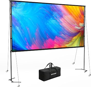 BENOISON 100inch Portable 169 4K HD Outdoor Projector Screen with Stand