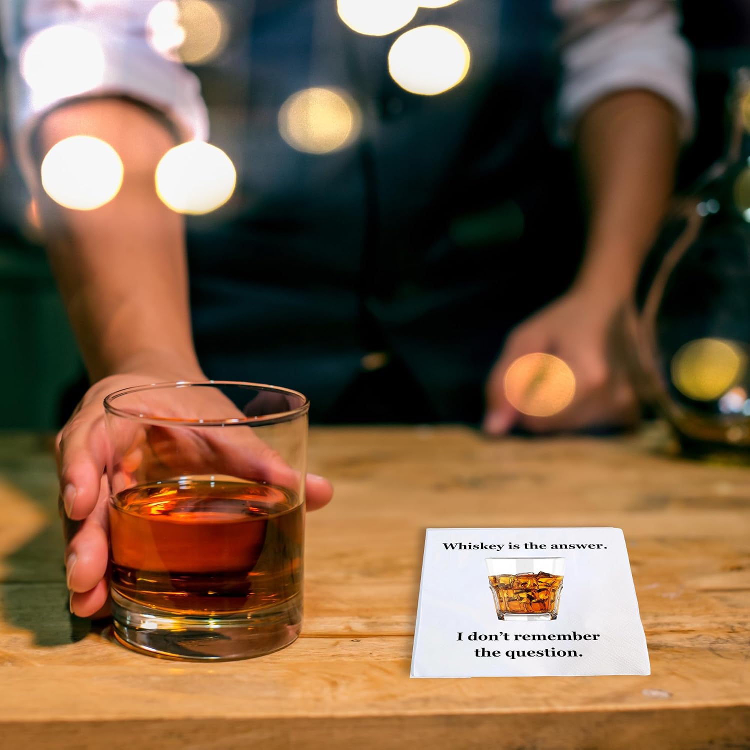 Bourbon Whiskey Cocktail Napkins, 50 Pack, Funny Birthday Party Decorations, Gift Ideas for Drinkers