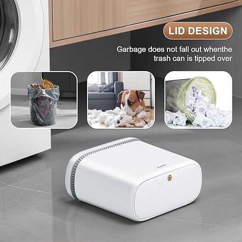 Miniatura 4 de funest Botes de basura para baño, cubo de basura con tapa tipo prensa, cubo de basura estrecho de plástico delgado a prueba de perros de 10 L