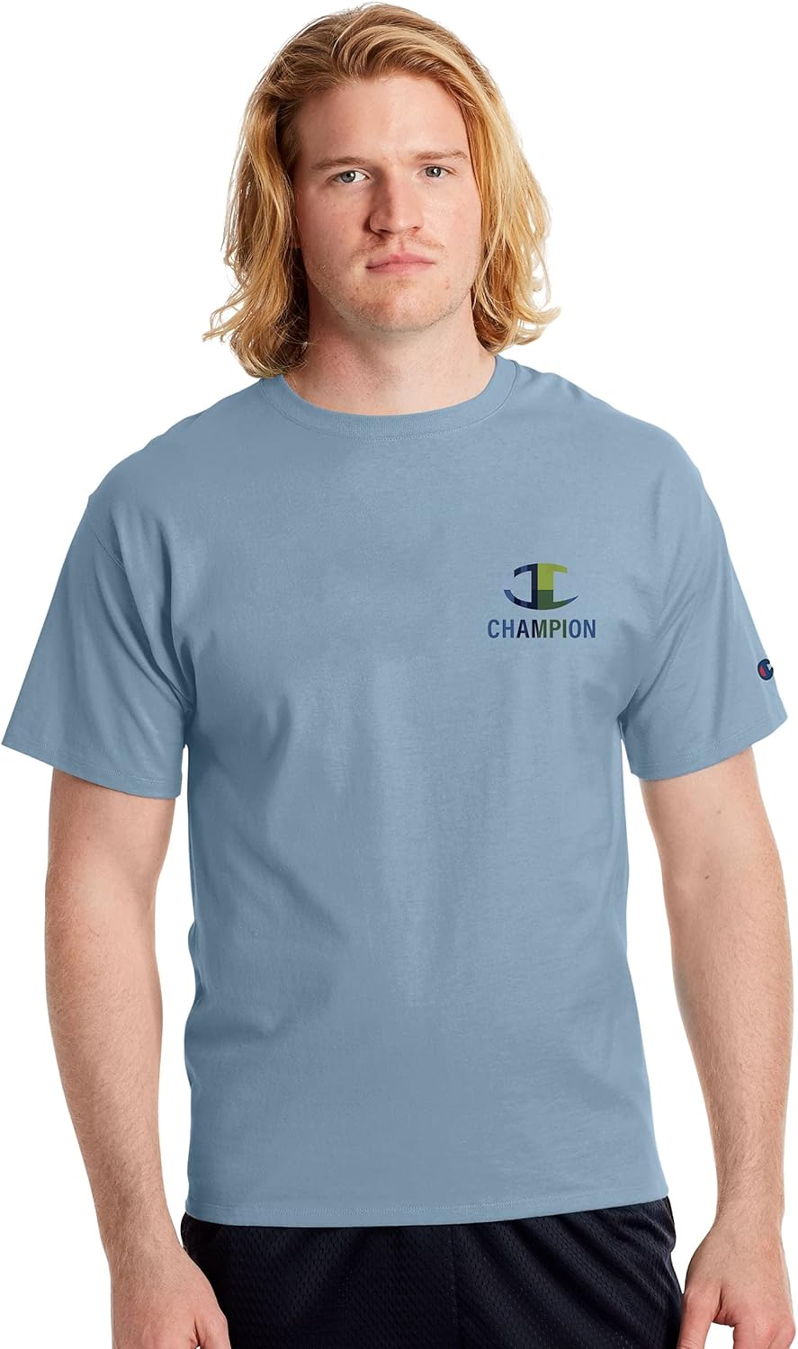Champion Men's Classic T-Shirt, Faux Plaid