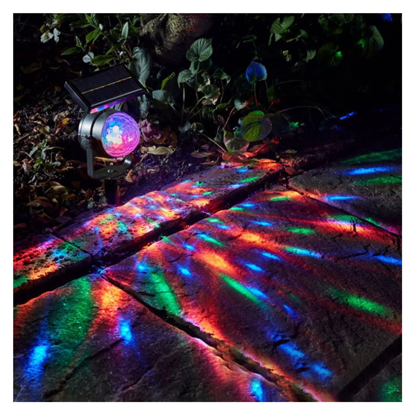 Bola giratoria de luz de césped de jardín solar dual DIRIGIÓ Luz de jardín solar Rgb Lámpara de proyección al aire libre iluminación de decoración de vacaciones para Espectáculos