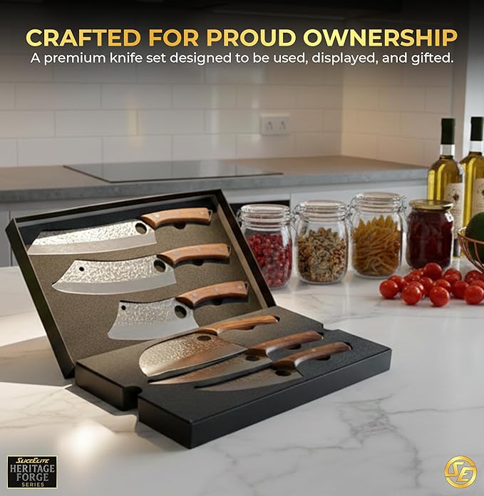 Set Cuchillos Cocina 6 Piezas Acero al Carbón Forjado Madera miniatura 8