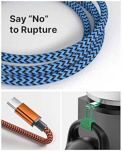 Miniatura 2 de Aioneus Cable USB A a USB C, paquete de 3 unidades de 3 pies, cable de carga USB C trenzado duradero de carga rápida, cable de carga tipo C para