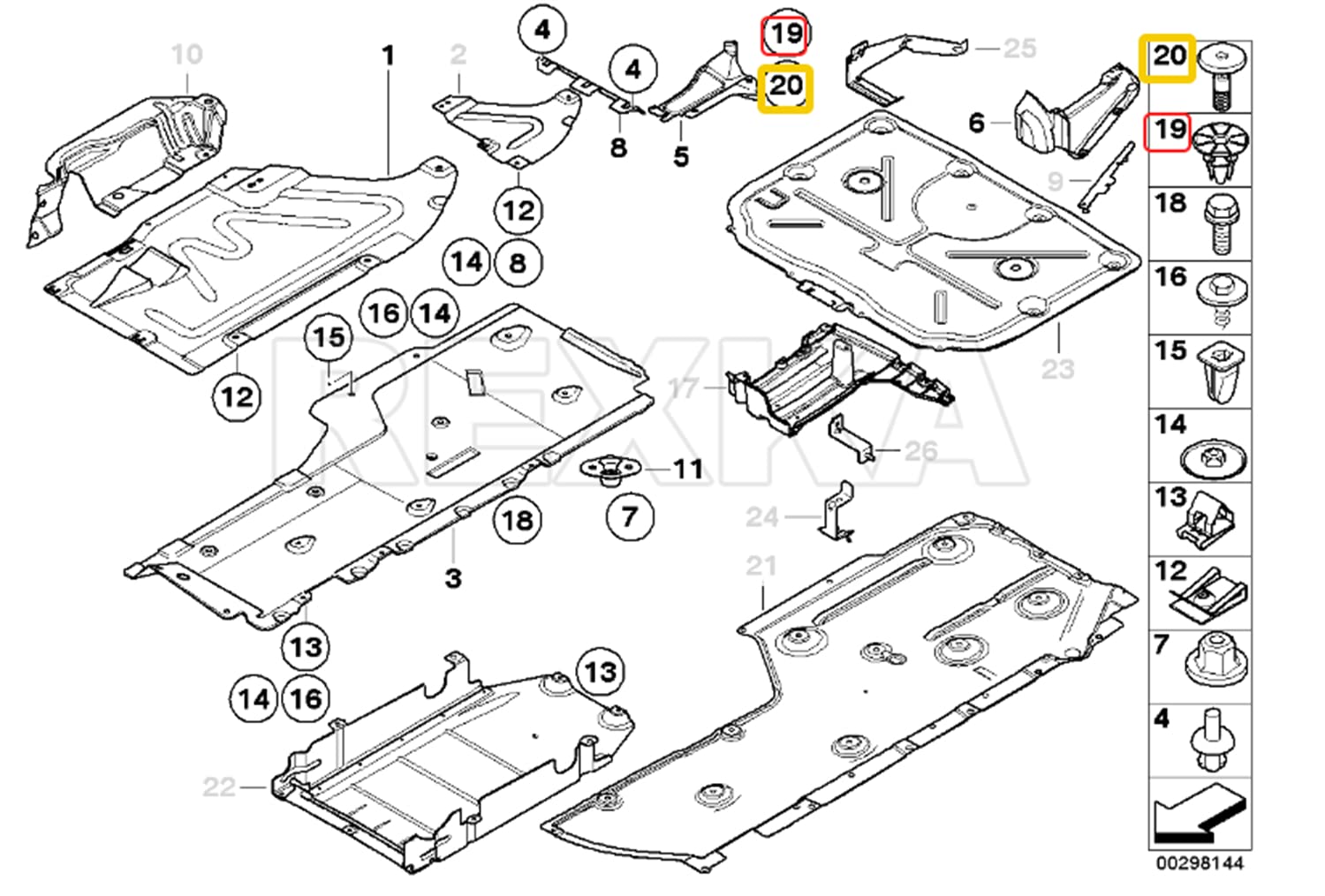 Rexka 10 Sets Wheelhouse Rocker Panel Molding Pins & Grommets Kit for BMW E90 E91 E92 E93 E88 E81 E82 E87 E06 F12 F1 X1 X6 07147122913 07147122912 (Pack of 2)