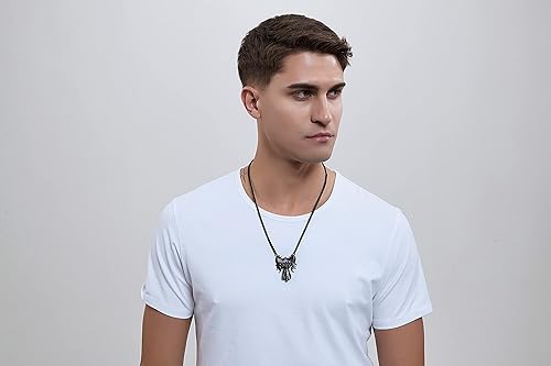 Miniatura 4 de YAMI Necklace for Men, Guardian Angel Necklace, Pendant Necklace with Wings, Hypoallergenic Angel Pendant, Gold Plated316 Stainless Steel24 Inch,