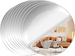 Miroirs ronds acryliques autocollants Non verre miroir cercle miroir mural clair autocollant pour la table de mariage pièce centrale et la maison salon chambre à coucher décoration murale(4 inch/10pcs)