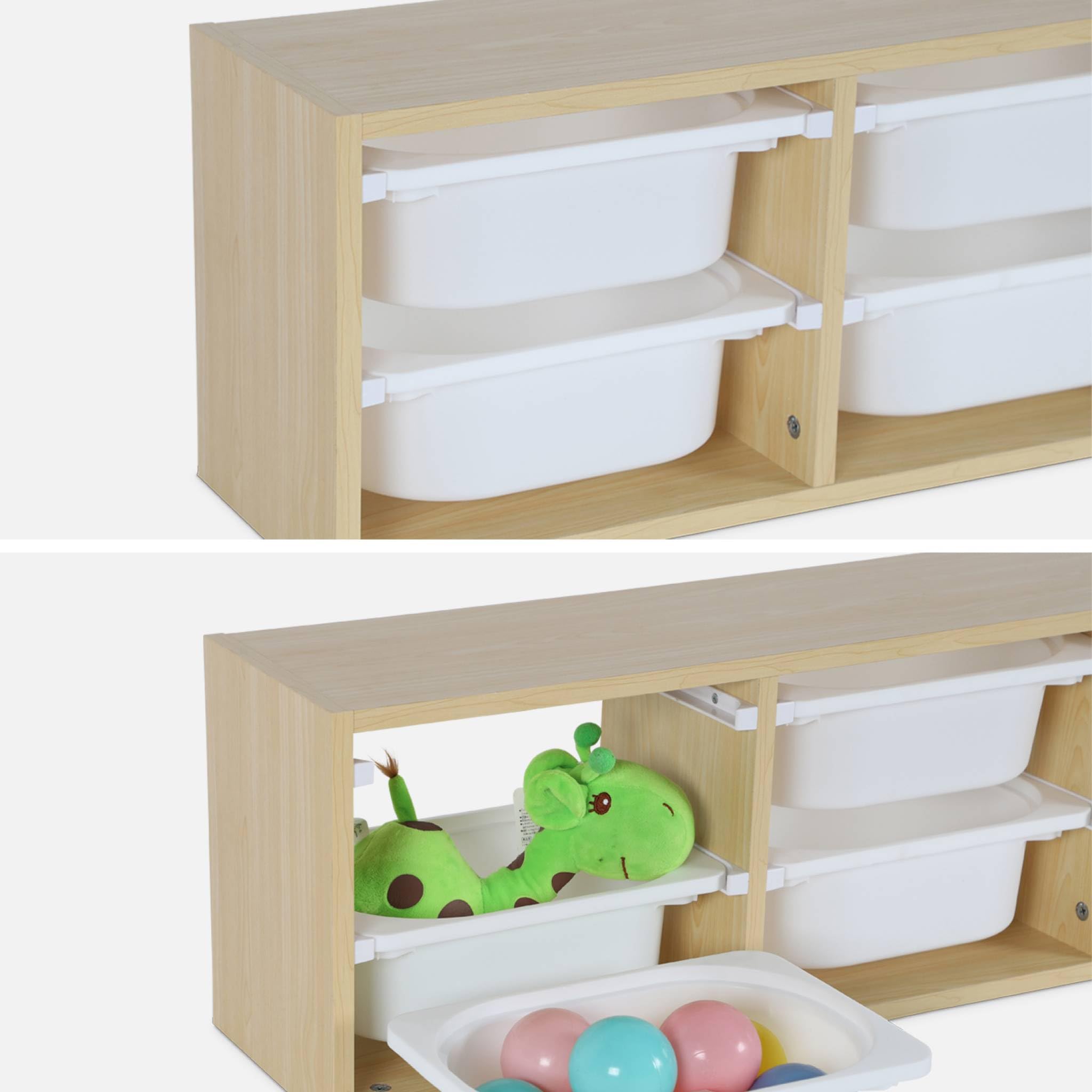Sweeek Unidad de almacenamiento para niños 6 cubos Sora Natural 97.5x21x29.4 cm