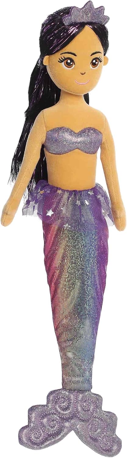 Aurora® Enchanting Sea Sparkles™ Sea Sparkles Rainbow Stuffed Doll - Imaginative Play with Magical Companions - Perfect for Kid's Birthdays and Celebrations - Leila™ 12 Inches