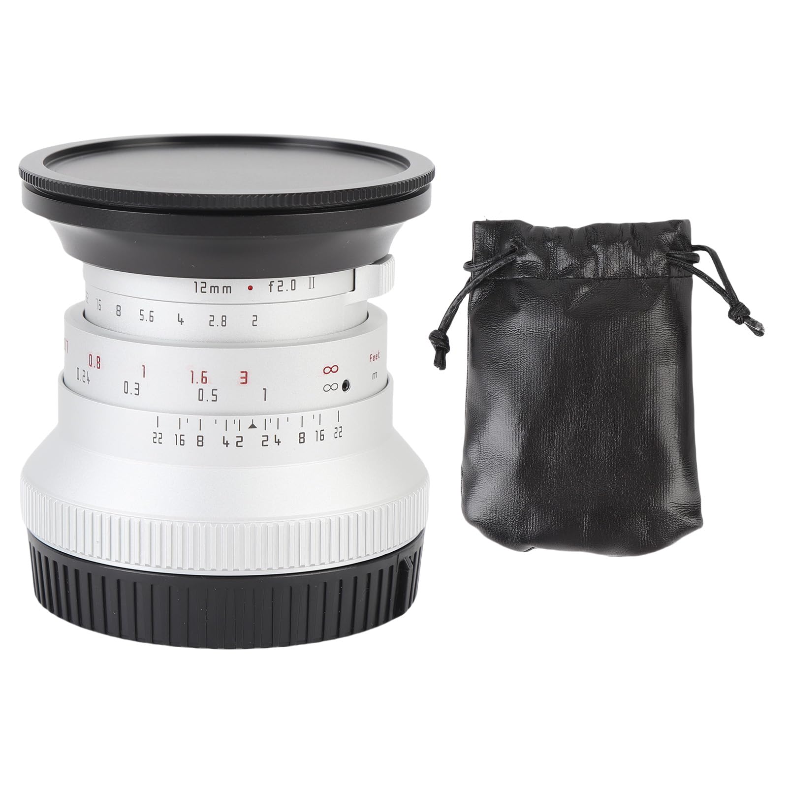 12 Mm F2.0 Manual de Apertura Grande Focus Prime Lens Z Mount para Escenas Nocturnas y Retratos (Silver)