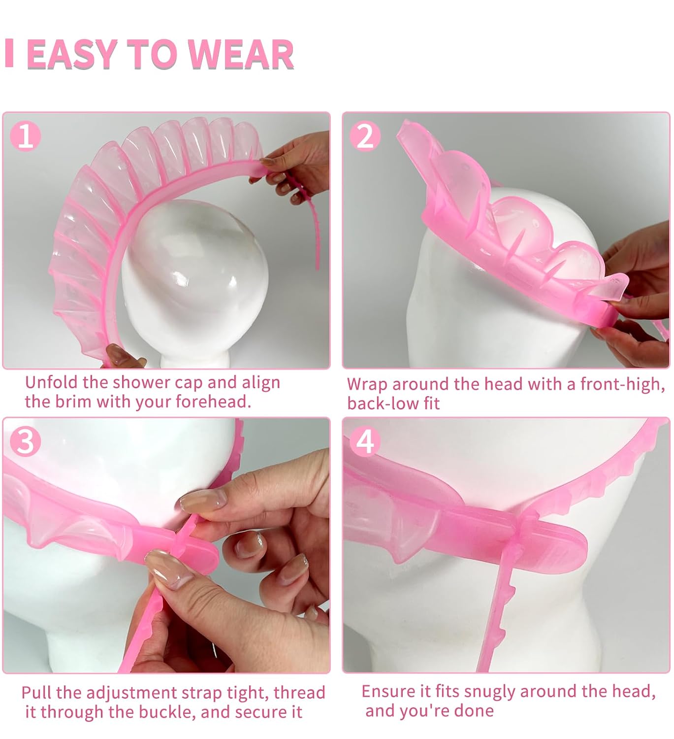 kair Baby Kids Bath Visor Soft Adjustable Silicone Toddler Children Shower Cap Hair Washing Hat Keep Kids Shield Water Out of Eyes & Ears Head Circumference 12.5"-19" (Pink, Less Than 24 Months)