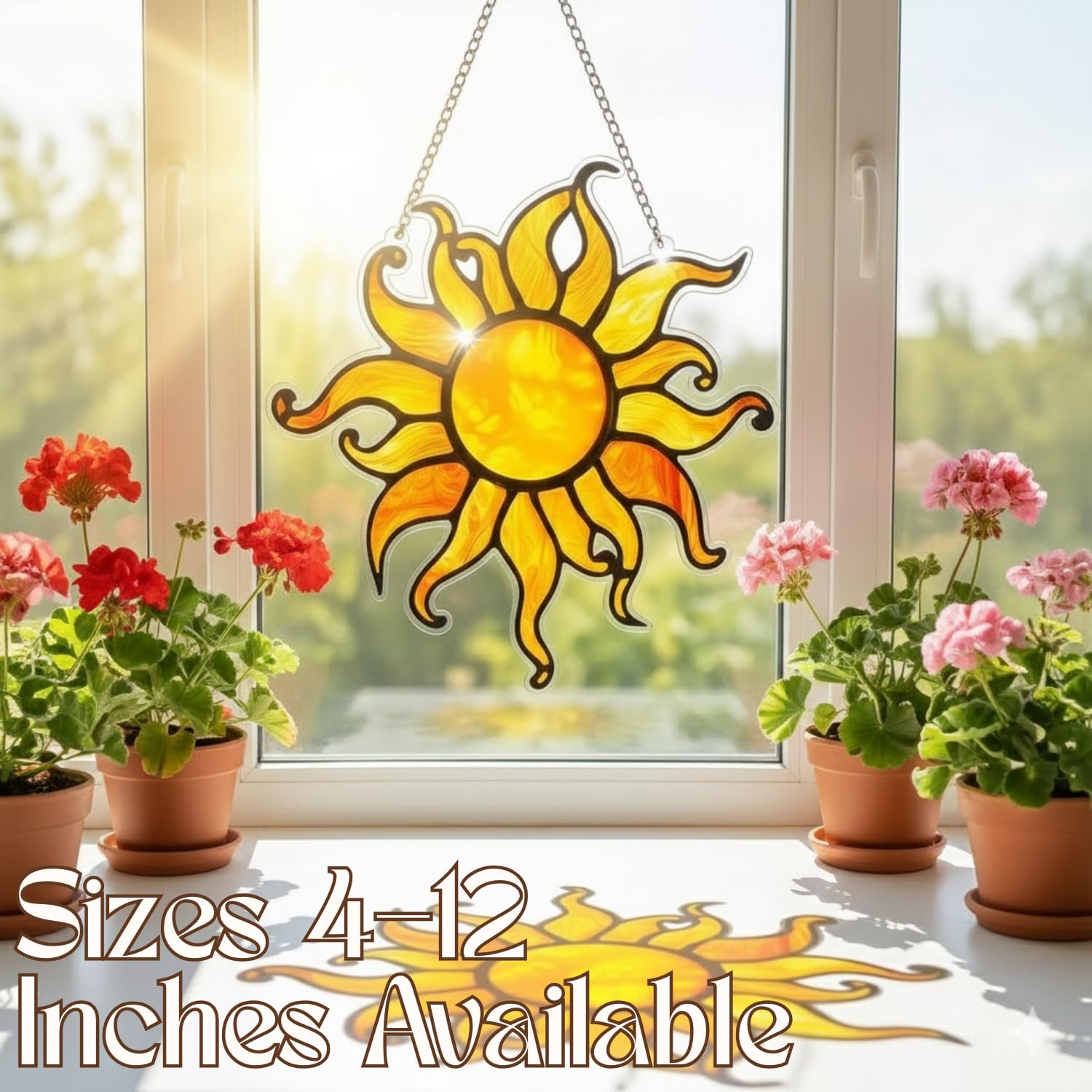 Atrapasueños de acrílico colorido para colgar en la ventana, panel de atrapasueños para decoración del hogar, coche, jardín, regalo, lindo tina, fantasma, vidrieras de imitación