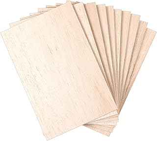Namalu 10 Pack Balsa Wood Sheets 6 x 4 x 0.08 Inches-2 mm Thick Unfinished Wooden Board Wood Sheets for Crafts House Aircraft Ship Boat Arts Projects DIY Wooden Model Making