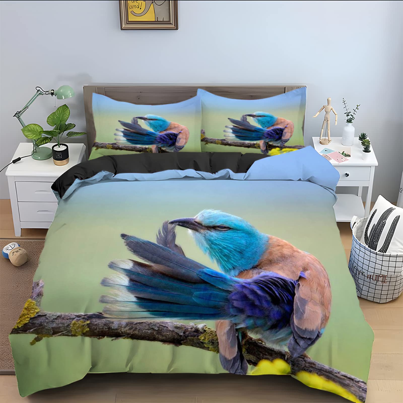 Amazon｜掛け布団カバー ダブル 青い胸の僧侶 キングサイズの羽毛布団  