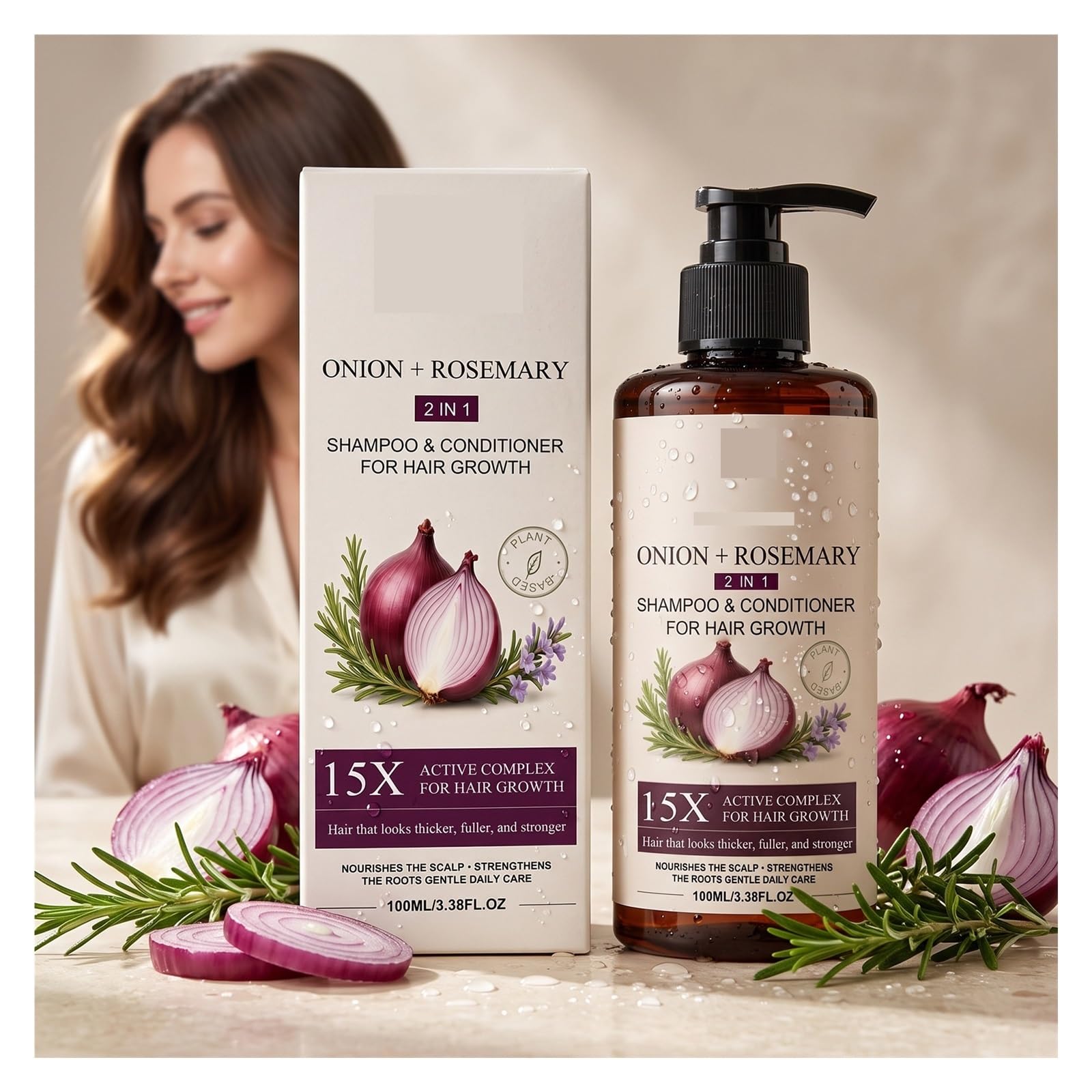 Champú nutritivo for el cabello | Refrescante y controladora de grasa, nutritiva for las raíces del cabello y calmante for el cuero cabelludo.(3pcs)