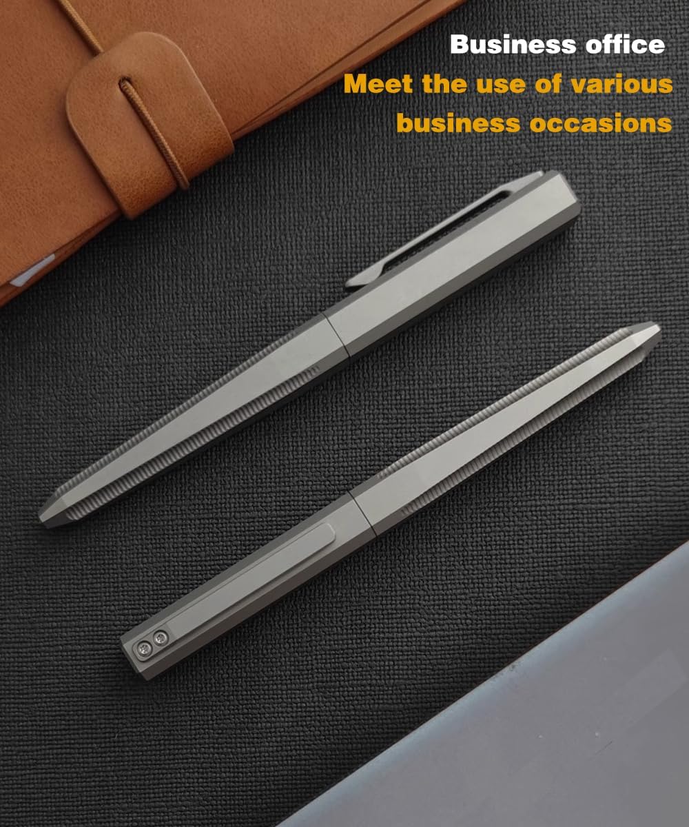 Titanium Ballpoint Pen, Multifunctional Pocket EDC Pen with Cap Luxury Pen, Office Business Signing Pen, Writing, Office, Business Unisex