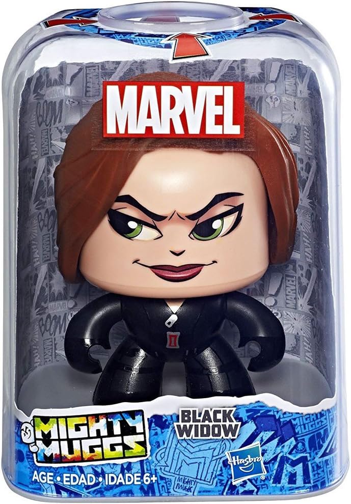 Marvel Mighty Muggs Black Widow #5, 3.75-Inch Collectible Figure, Classic Character Design, Includes Display Case Package, for Kids Ages 6 and Up