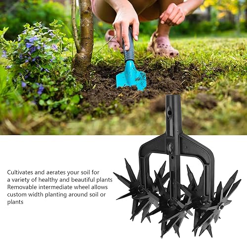 Miniatura 4 de Cultivador giratorio de jardín, herramienta de escarificación de suelo de jardín de plástico ABS de mano, cultivador de jardín rotativo de