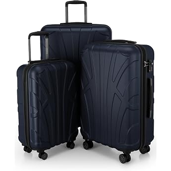 Suitline Hand Luggage Hard Shell Suitcase Trolley Suitcase Travel Suitcase darkblue