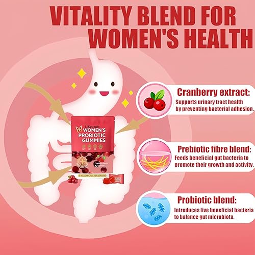 Miniatura 5 de Gomitas probióticas para mujeres y mujeres, probióticos exclusivos con pH equilibrado, control de sabores -enriquecidas con 5 mil millones de UFC de