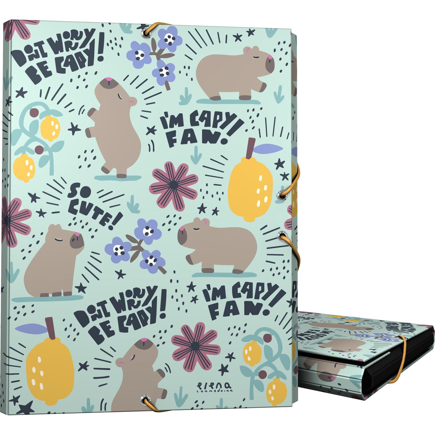 Grafoplas - Folder with 3 Flaps, 35x26.5x2 cm, Hard Cover, Folio, Cheerful by Elena Corredoira, FSC