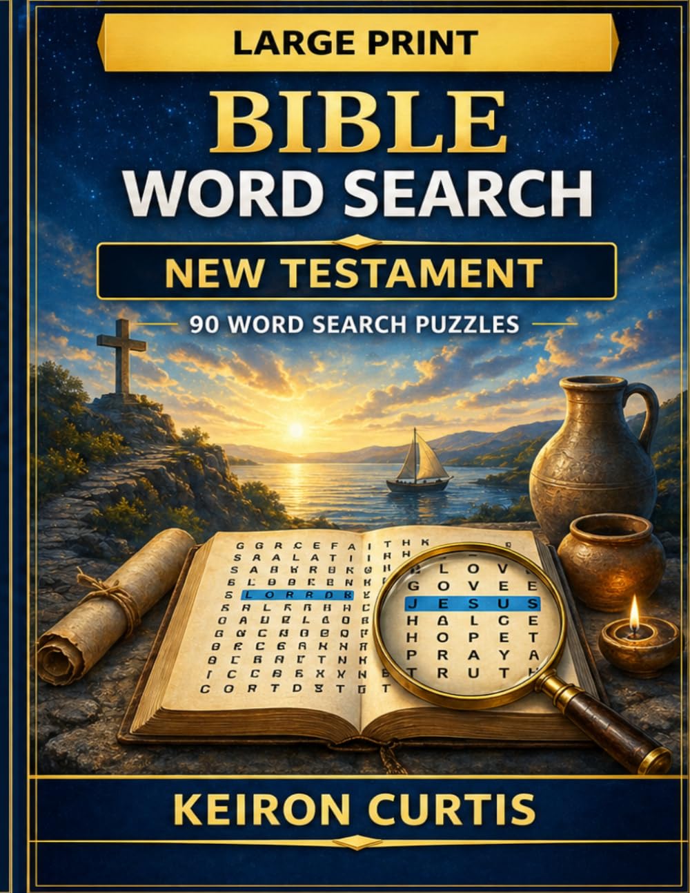 Bible Word Search Large Print: New Testament: 90 Large Print Scripture-Based Word Search Puzzles for Adults and Seniors