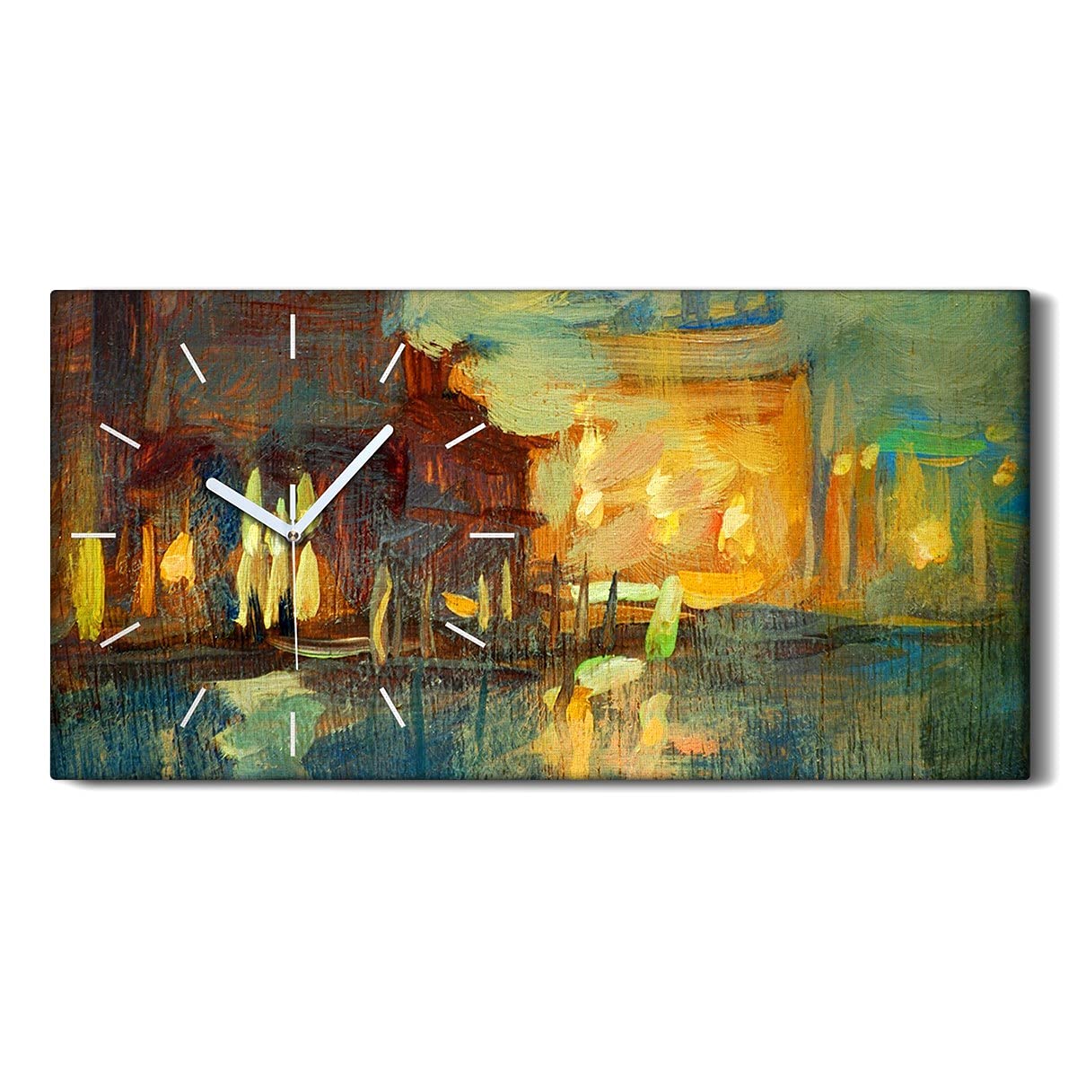Horloge sur Toile Venise 60x30cm - Décoration Murale Haut de Gamme pour Salon