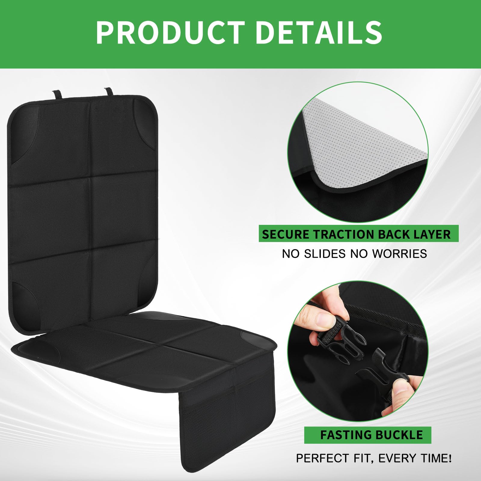 Aurelema Paquete de 4 organizadores de asiento trasero de coche, protectores de asiento de coche, grandes, impermeables, con acolchado grueso, alfombrilla universal con bolsillos de almacenamiento