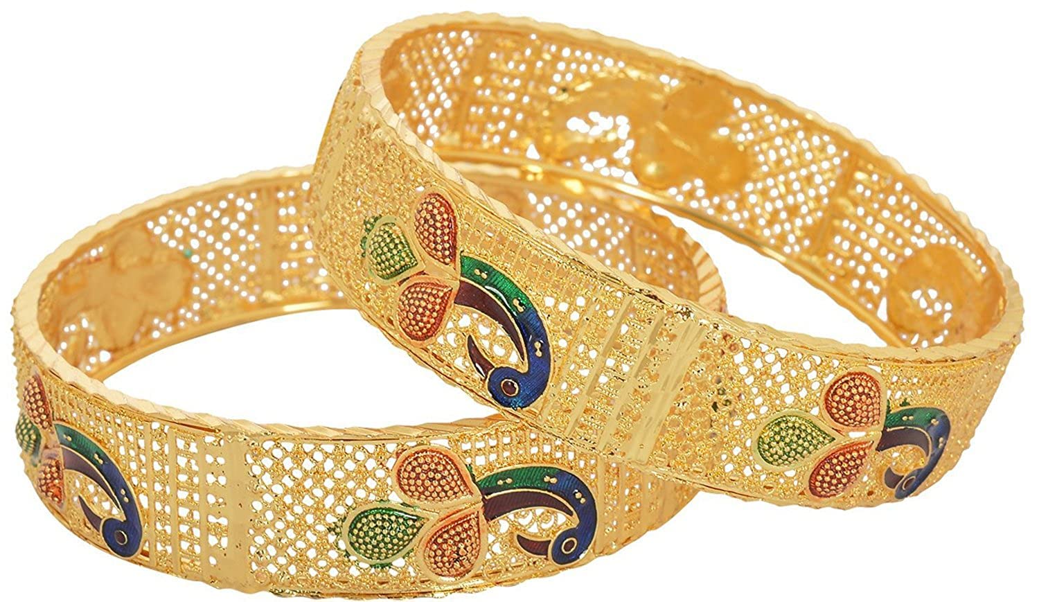 Handicraft Kottage® Gold Plated Set of 2 Bangles For Women- 2.10 (B0C6J1J8MJ) Amazon Price History, Amazon Price Tracker