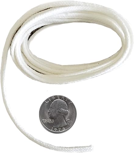 Marca USA Firefly - Mecha de repuesto de algodón ecológico trenzada de 5 pies de 0102in para lámparas de aceite y velas para soportes de mecha