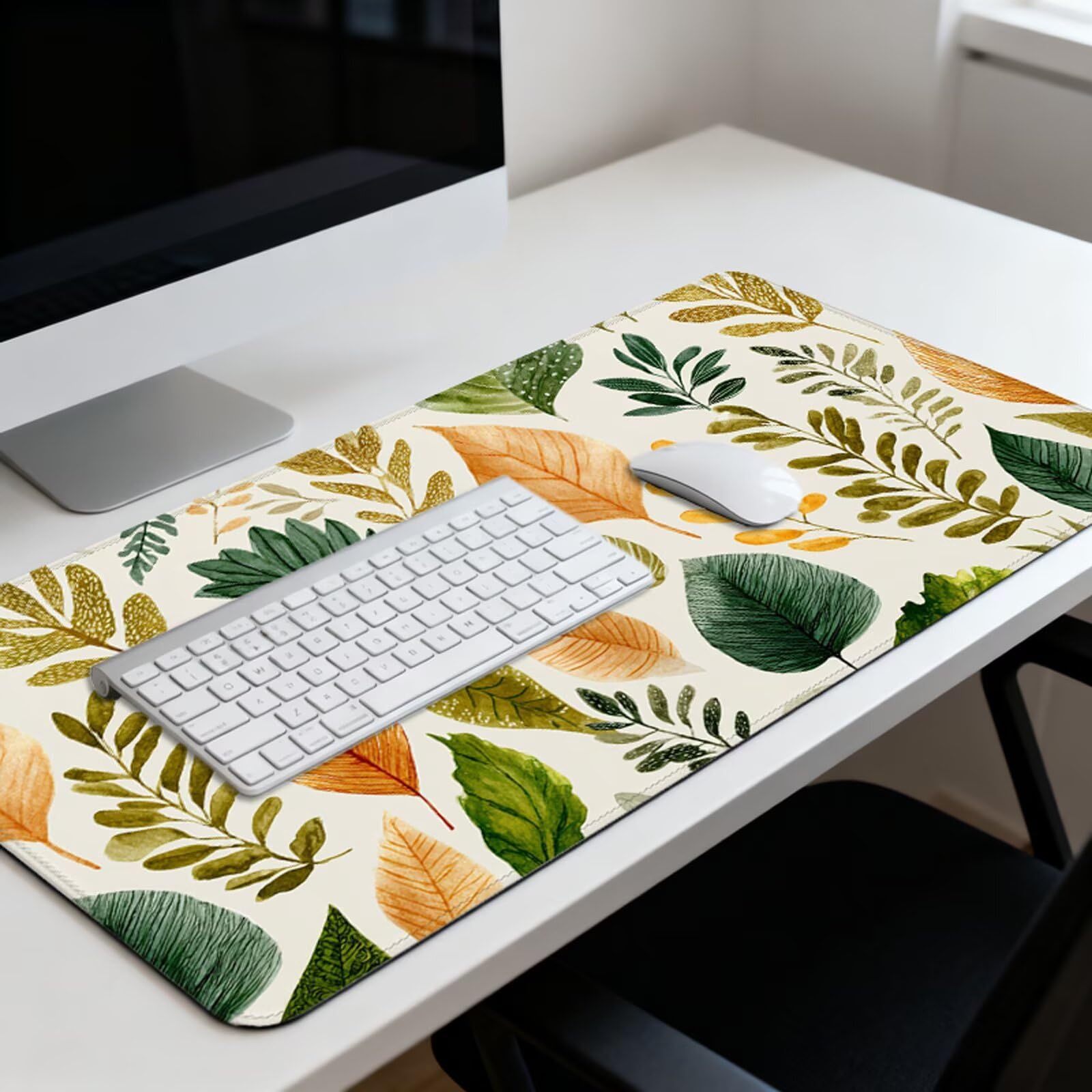 Jesienna podkładka pod mysz XXL 1200 x 600 mm arkusz pod mysz na biurko z wodoodporną powierzchnią i antypoślizgową podstawą, podkładka pod mysz do biura, komputera, poprawia dokładność prędkości 3Y