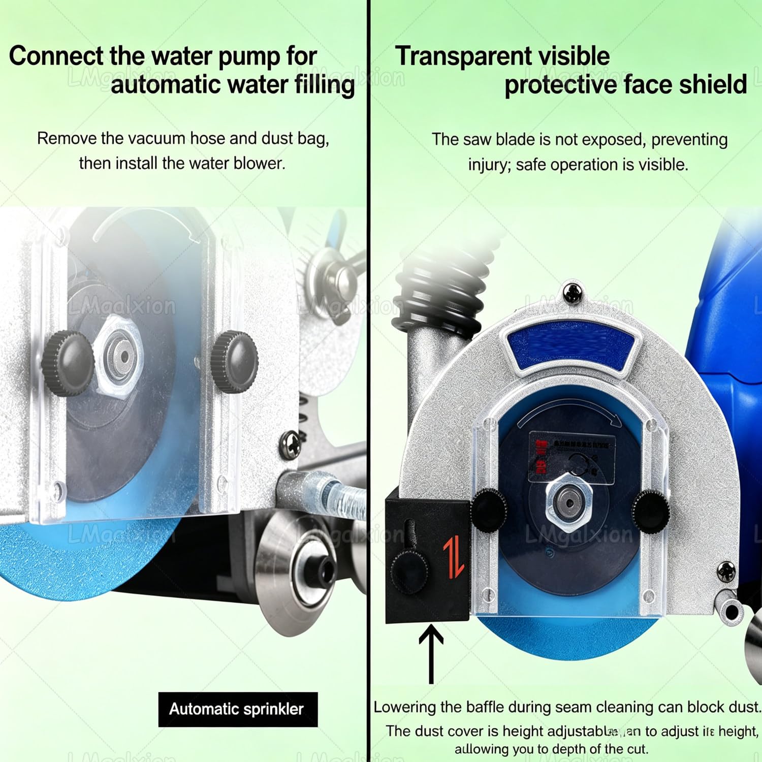 Set Completo per La Pulizia Elettrica delle Fughe:Motore Potente da 1200w,Sacco di Raccolta Polvere Integrato,Lama da 100 Mm per Fughe da 1,5-2 Mm E profondità Regolabile Standard