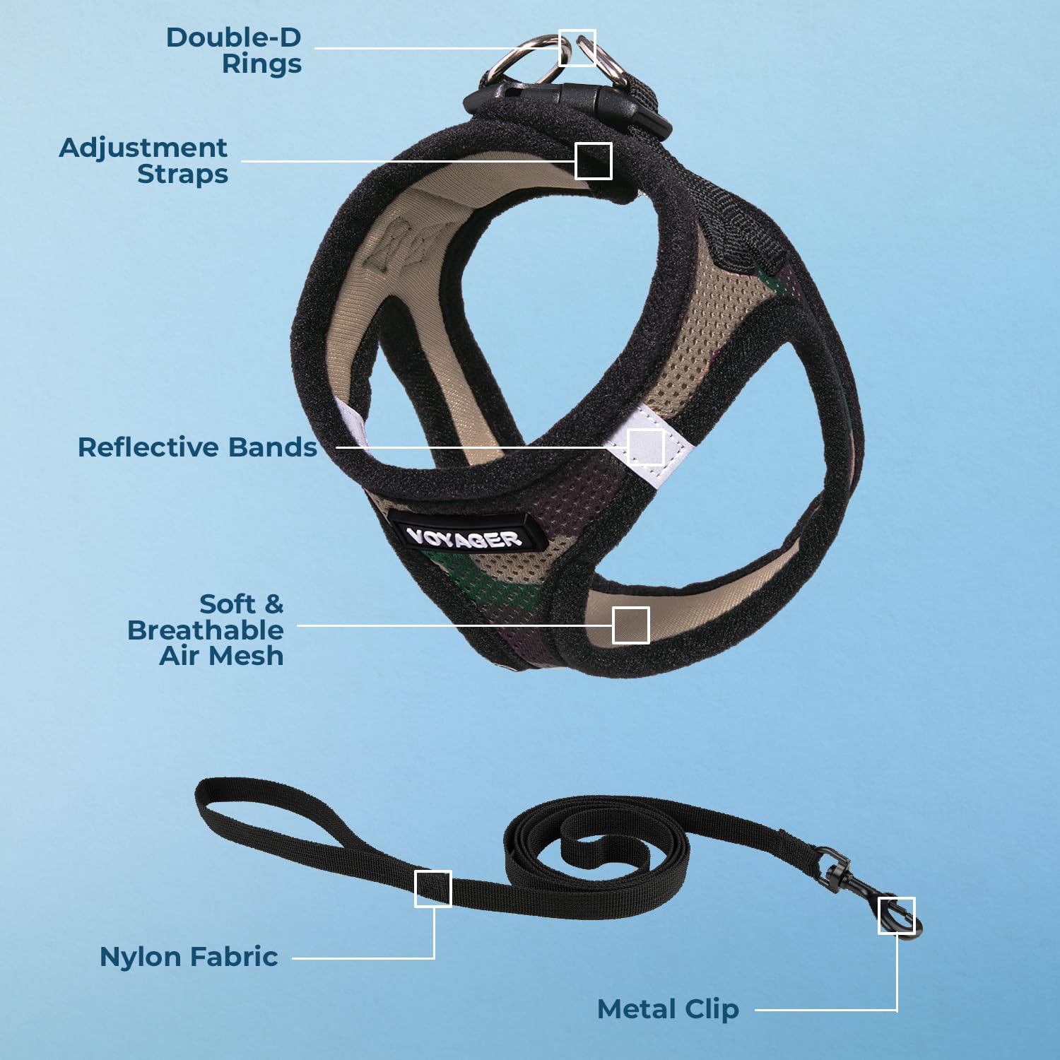 Voyager Step-in Air Cat Leash Harness Set, All Weather Mesh - Image 3