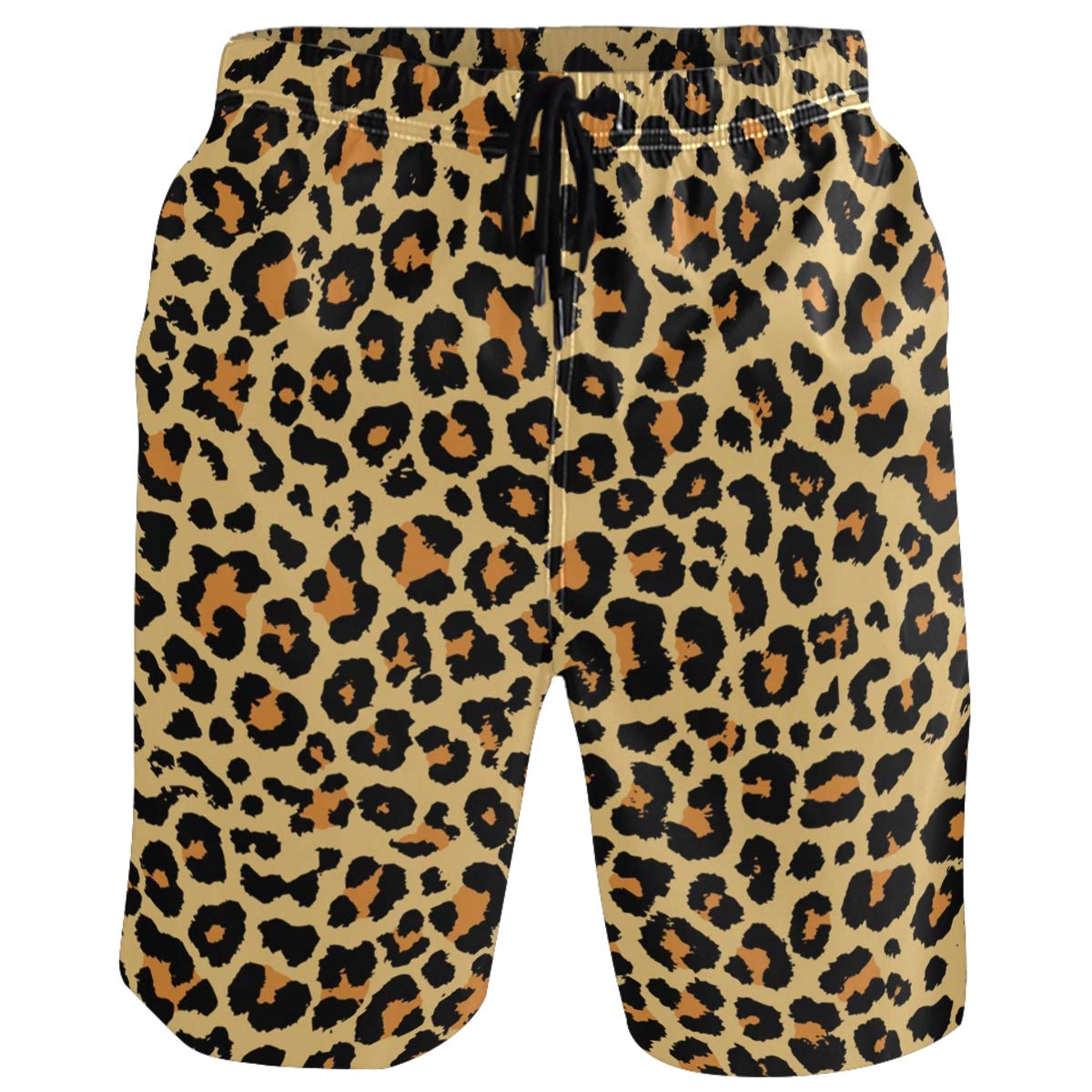 visesunny Men Swim Trunks Swimming Beach Surfing Board Shorts Swimwear Quick Dry Mesh Lining Bathing Suits with Pockets, Leopard Grain01, Large