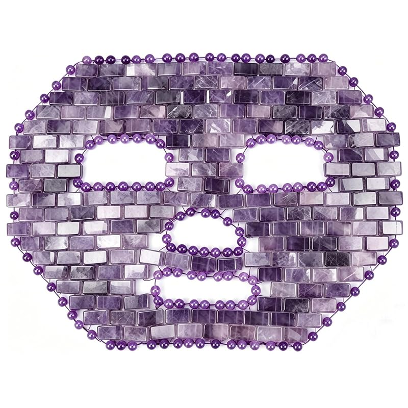 Máscara facial de ametista ideayard, modelo para resfriamento, dimensões aproximadas de 19,20 x 13,41 x 1,50 cm