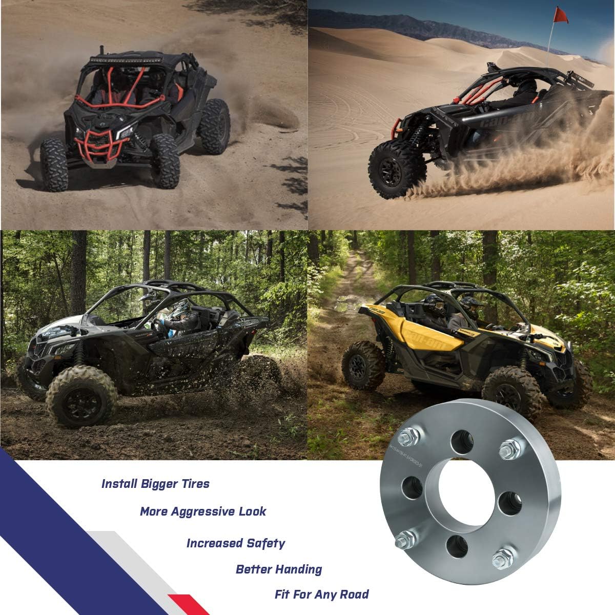 Nеw Prоduсt KSP 4x156mm Wheel Spacers Fit For Polaris Ranger RZR Xplorer Sportsman 400 500 600 700 800, 2(50mm) Thickness with 3/8-24 Studs 131mm Hub Bore for Kawasaki 300B Lakota KSF 250 KXT 250