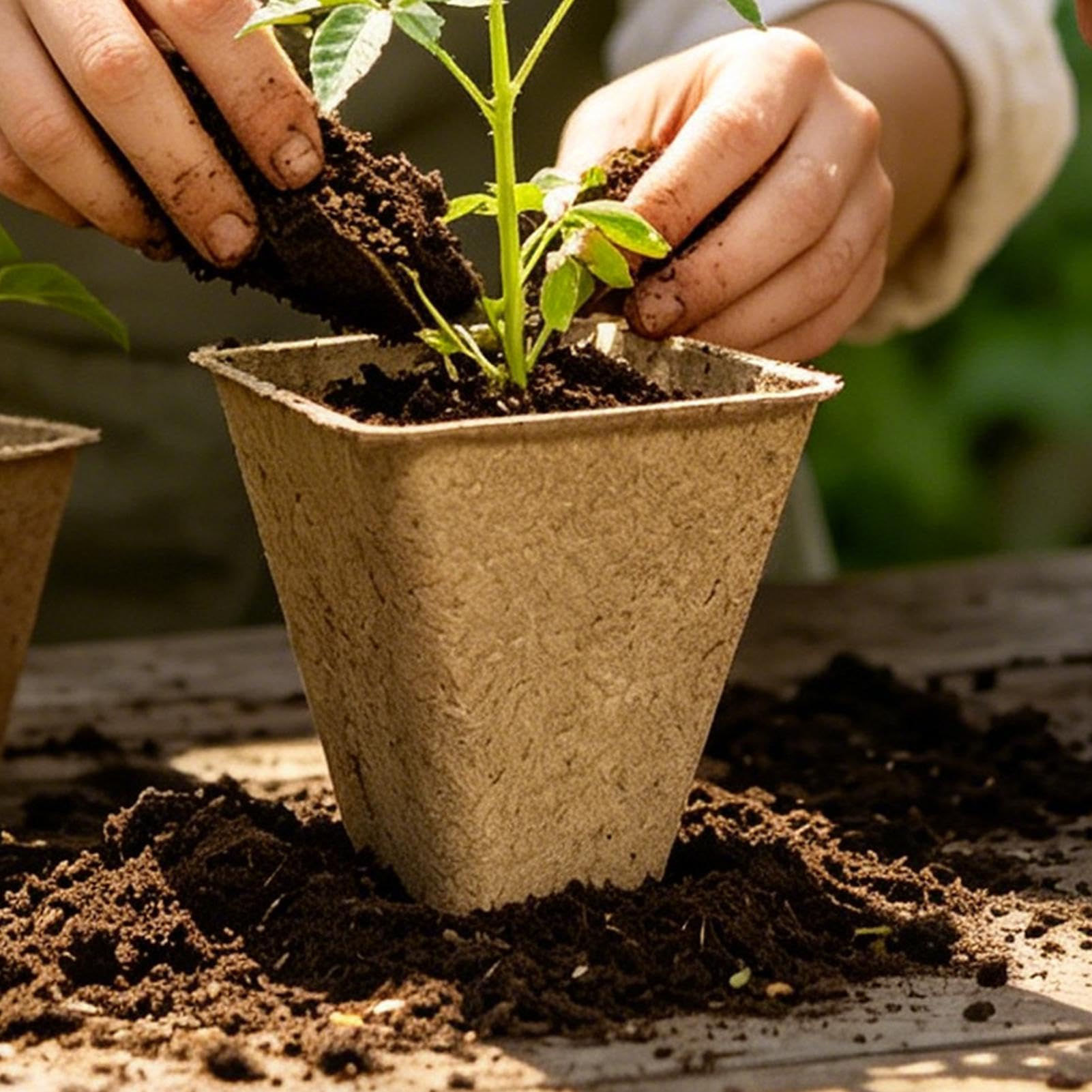 Macetas de Inicio para Plantas Macetero Cuadrado Reutilizable de 70 Piezas | Kit con contenedores y vasos para plántulas Para Exterior Balcón Patio Jardín Invernadero Tomate Flor Verdura