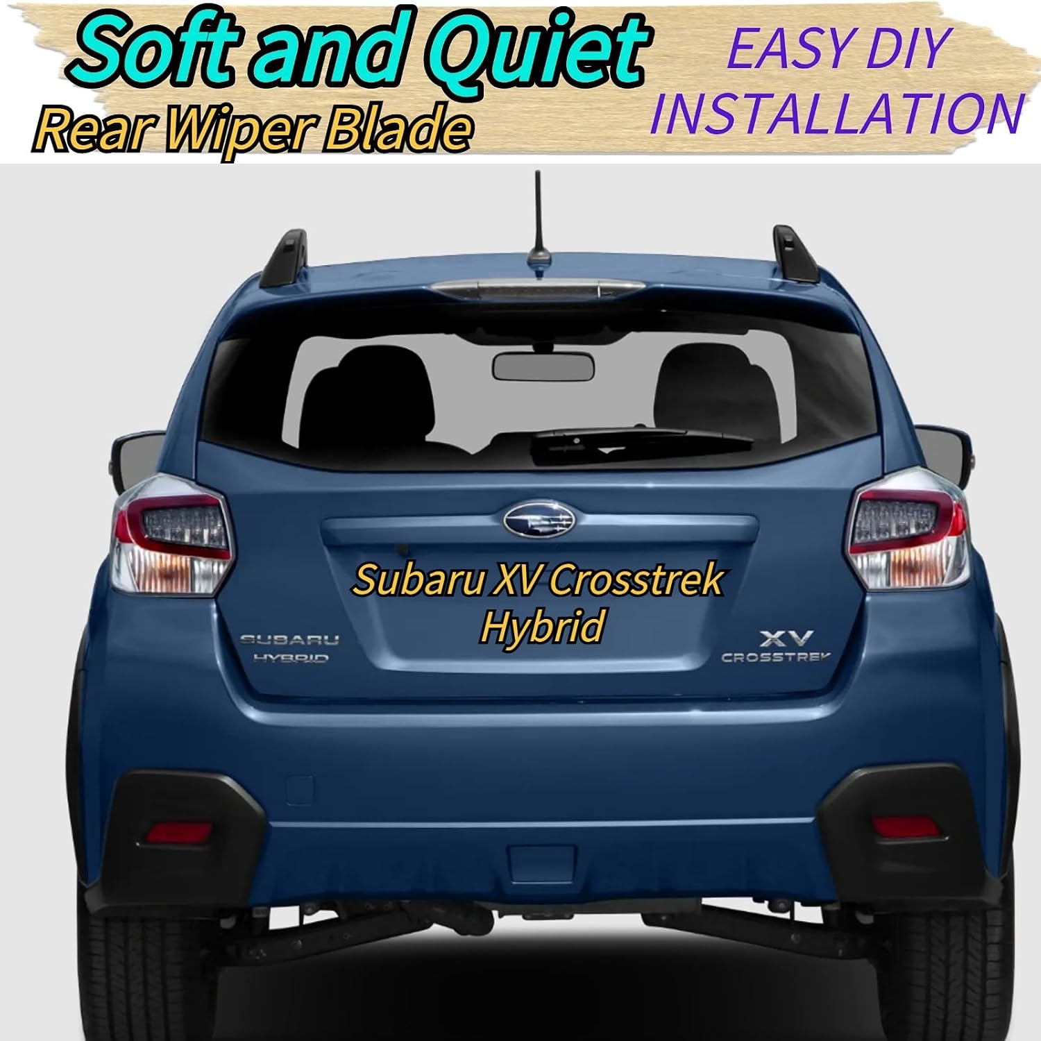Rear Wiper Blade & Arm Replacement for Subaru XV Crosstrek 2015 2014 2013 - OEM Fit for Base Hybrid Touring Limited Premium Models - All-Season Rear Back Windshield Wiper Blade Set