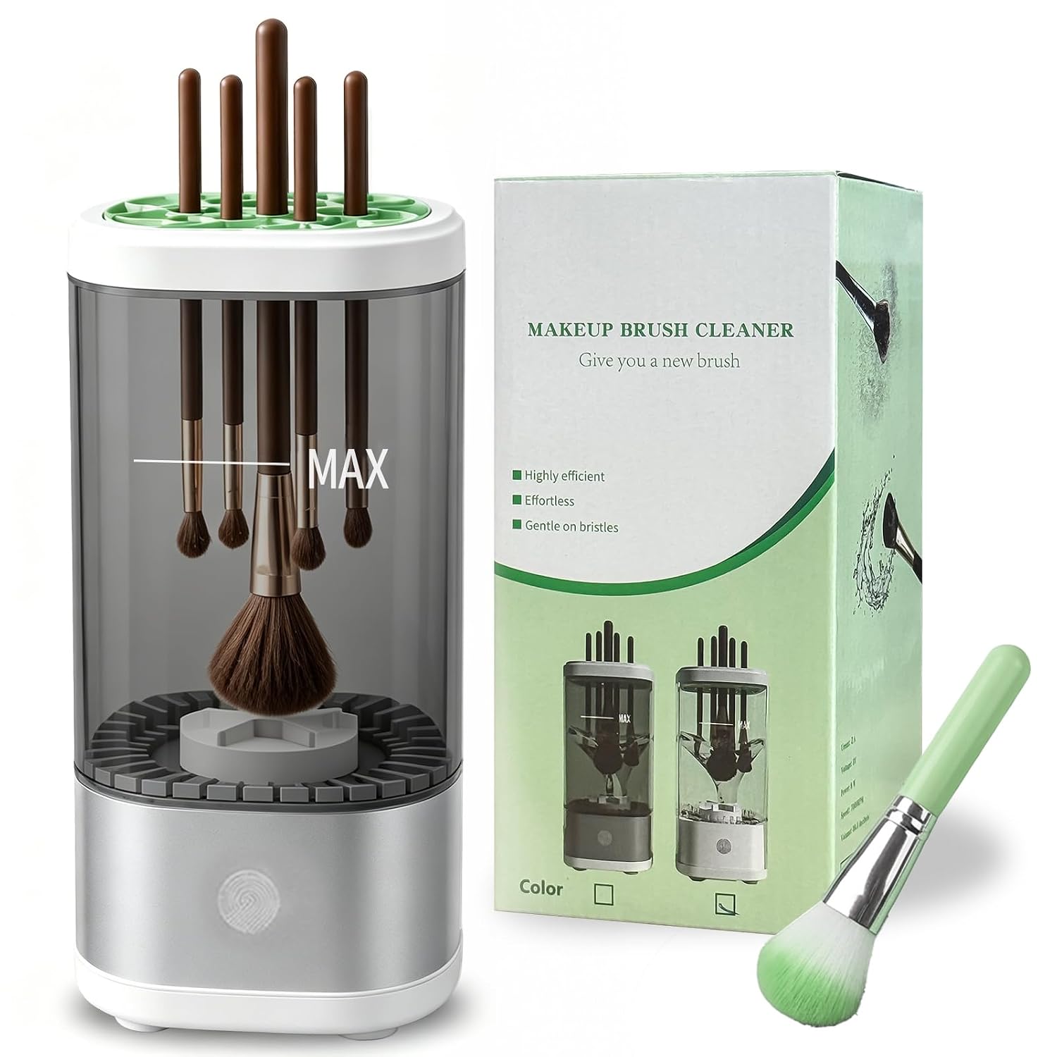 Makeup Brush Cleaner Machine with Dryer-Holder for All Brush Types,Sponges